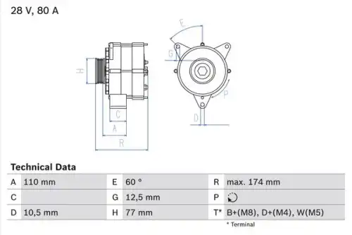 Генератор BOSCH 0 986 039 790