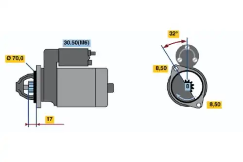 Стартер BOSCH 0 986 018 571