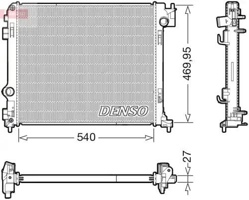 Радиатор системы охлаждения двигателя DENSO DRM46065