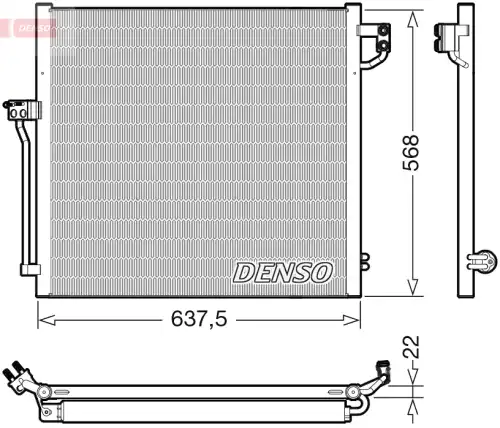 Радиатор кондиционера (конденсатор) DENSO DCN17058