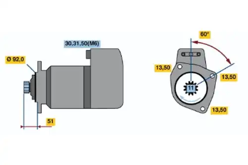 Стартер BOSCH 0 001 416 048