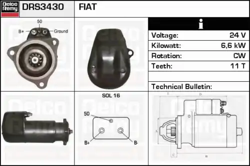 Стартер DELCO REMY DRS3430