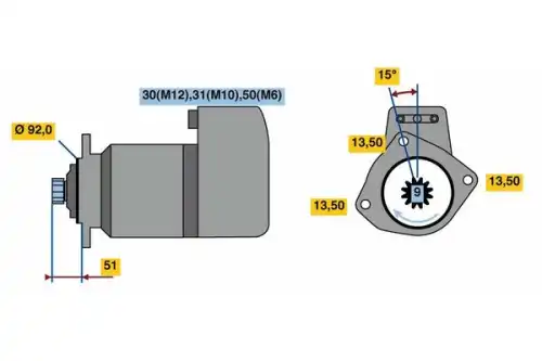 Стартер BOSCH 0 001 416 002