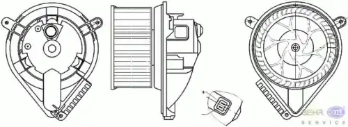 Вентилятор отопителя HELLA 8EW 351 304-041