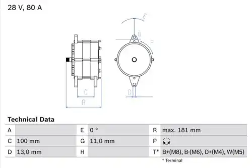 Генератор BOSCH 0 986 039 260