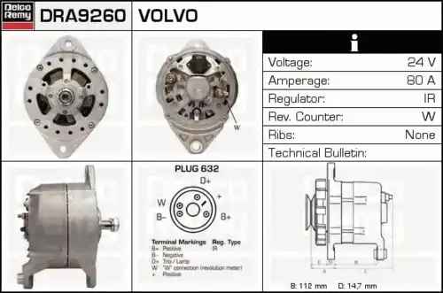 Генератор DELCO REMY DRA9260