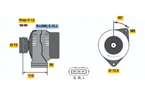 Генератор BOSCH 0 123 525 502