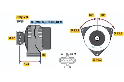 Генератор BOSCH 0 124 555 001