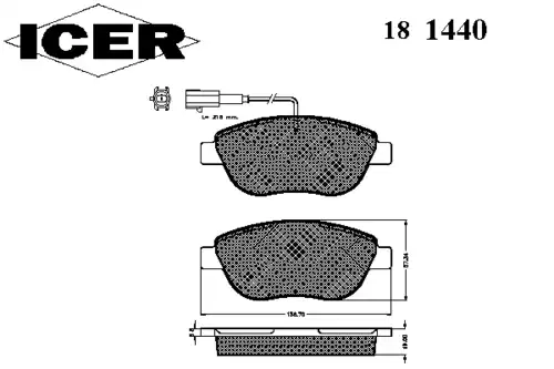 Тормозные колодки дисковые ICER 181440