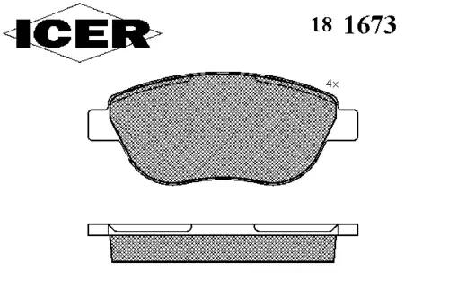 Тормозные колодки дисковые ICER 181673