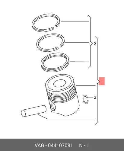 поршень VW 044 107 081 VAG