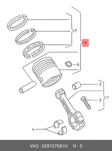поршень VW 028 107 081 H VAG