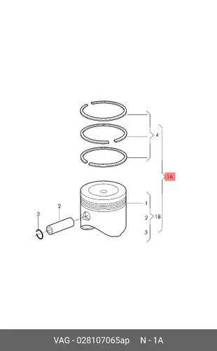 поршень VW 028 107 065 AP VAG
