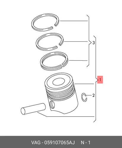 поршень Audi 059 107 065 AJ VAG