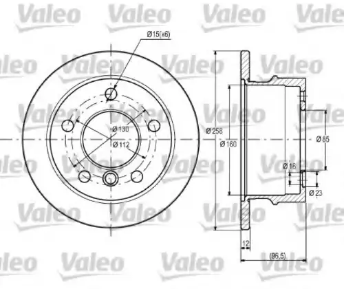 диск тормозной MB 187111 VALEO