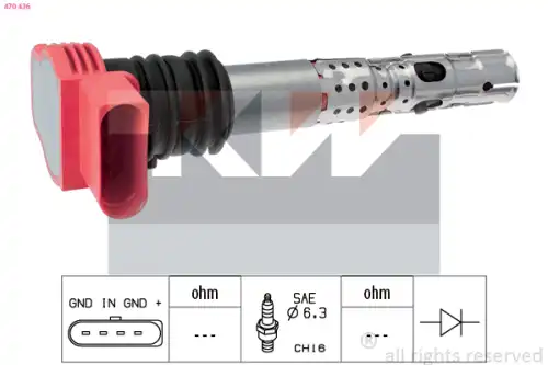 Катушка зажигания KW 470 436
