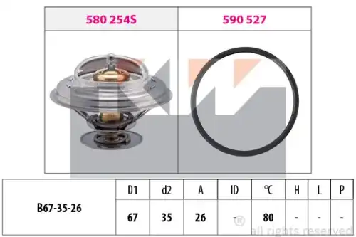 Термостат системы охлаждения KW 580 254