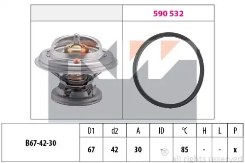 Термостат системы охлаждения KW 580 280