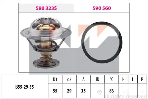Термостат системы охлаждения KW 580 323