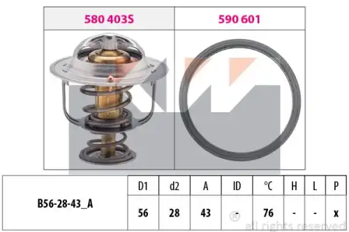 Термостат системы охлаждения KW 580 403