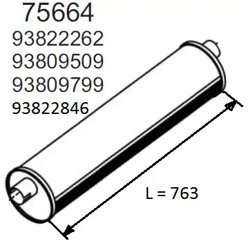 резонатор глушителя IVEC 75664 HOBI