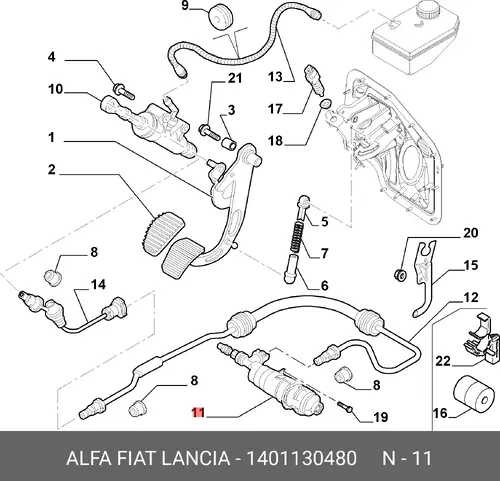 Цилиндр сцепления LANCIA 1401130480