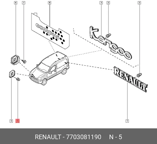 КЛИПСА ПЛАСТИКОВАЯ 7703081190 RENAULT
