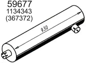 резонатор глушителя Volv 59677 HOBI
