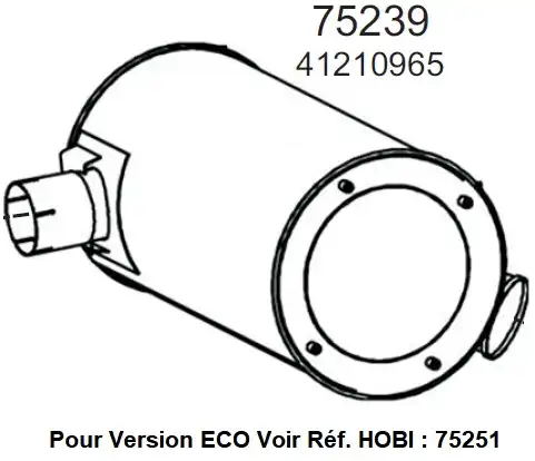 резонатор глушителя IVEC 75239 HOBI