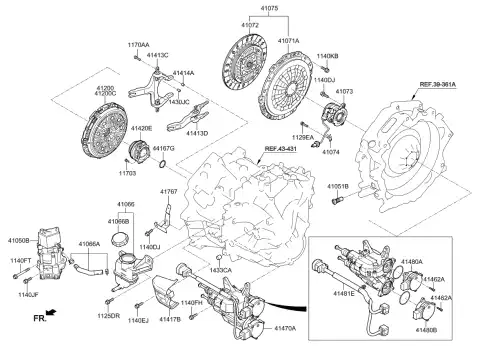 Clutch assy - engine 410752B001 HYUNDAI