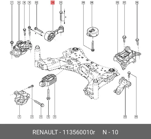 Подушка крепления двигателя RENAULT 113560010R