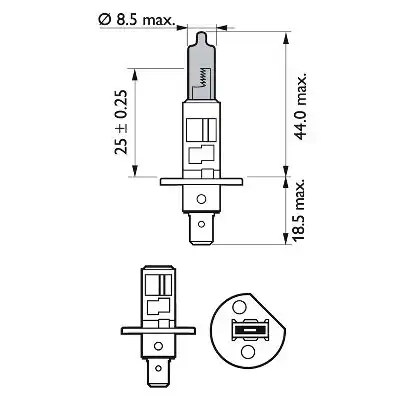 Автолампа P14.5s PHILIPS 12258WVUB1 12