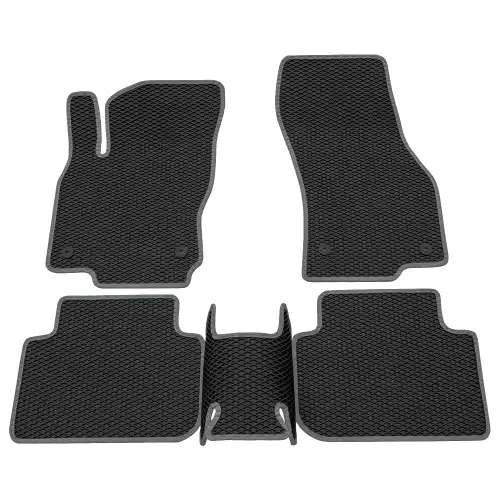 Коврики в салон REZKON 9030035102 Skoda Karoq 2020-н.в. 4 шт., серый черный