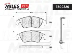 Тормозные колодки дисковые передняя ось MILES E500320