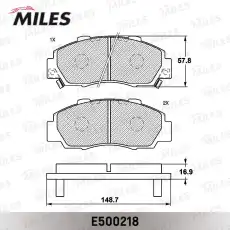 Тормозные колодки дисковые передняя ось MILES E500218