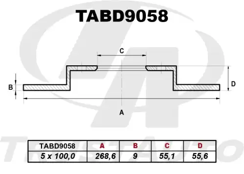 Тормозной диск TRUSTAUTO TABD9058