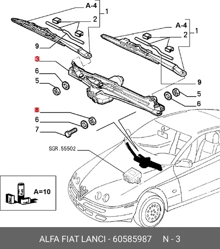 Щетка стеклоочистителя 60585987 ALFA ROMEO