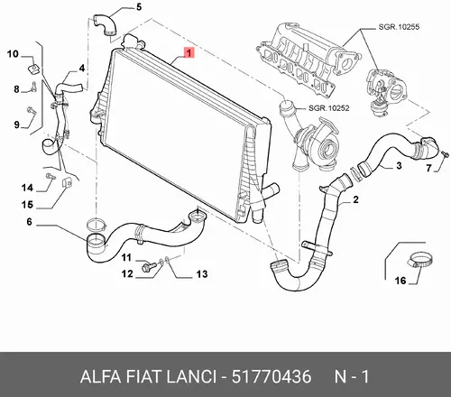 Интеркулер FIAT 51770436