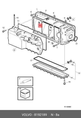 Кольцо уплотнительное автомобильное VOLVO 8192189