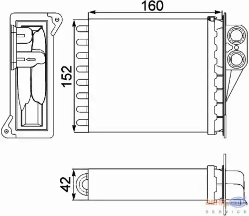 Радиатор печки HELLA 8FH 351 313-591