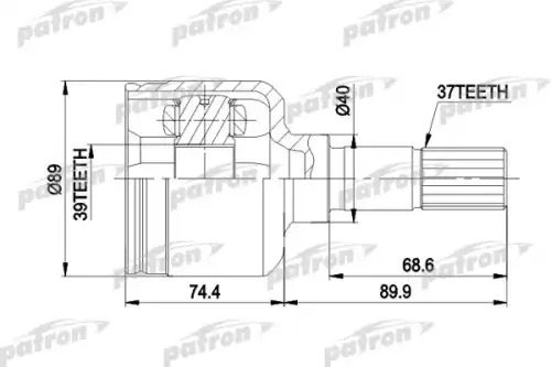 Шрус внутренний PCV5015 PATRON