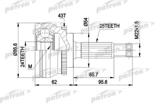 ШРУС наружный PATRON PCV1331