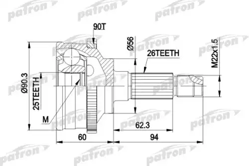 ШРУС наружный PATRON PCV1278