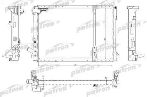 Радиатор системы охлаждения двигателя PATRON PRS3520