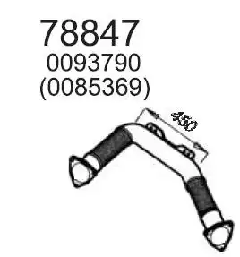Труба глушителя DAF 0085369 78847 HOBI