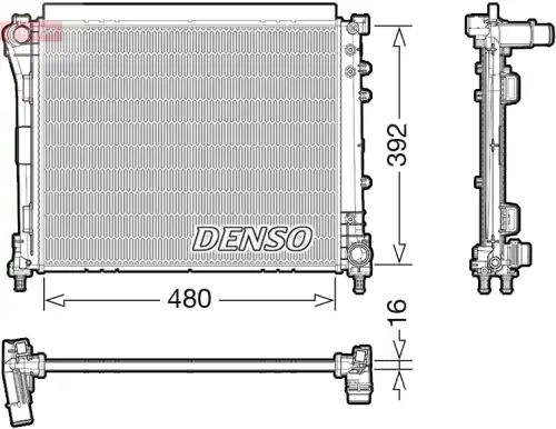 Радиатор системы охлаждения двигателя DENSO DRM09006