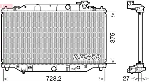 Радиатор системы охлаждения двигателя DENSO DRM44044