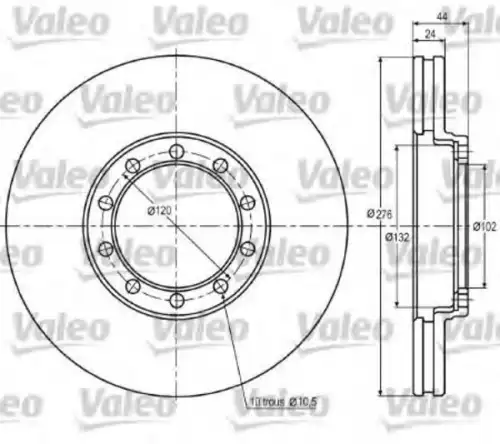 Тормозной диск 187019 VALEO