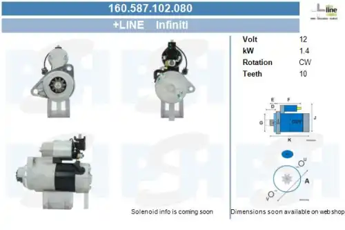 Стартер CV PSH 160587102080