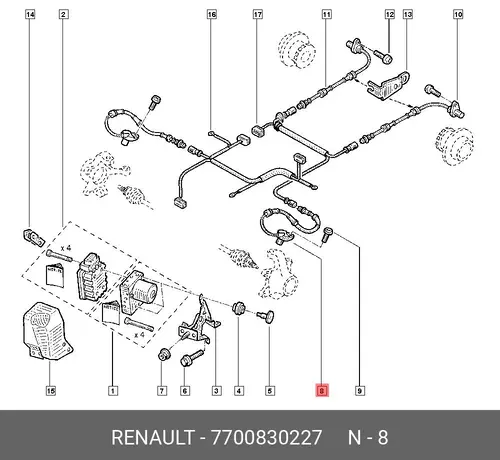 Датчик ABS RENAULT 7700830227